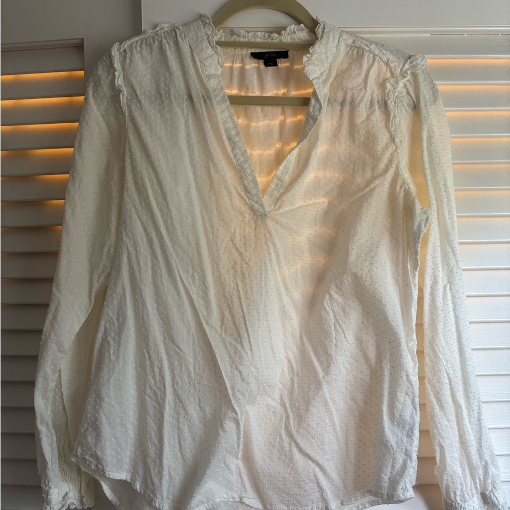 J. Crew Cream Textured Blouse